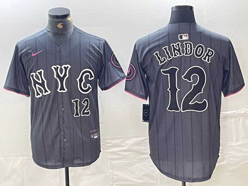 Men's New York Mets #12 Francisco Lindor Number Grey 2024 City Connect Cool Base Stitched Jersey,We sell and wholesale Men's New York Mets #12 Francisco Lindor Number Grey 2024 City Connect Cool Base Stitched Jersey on line form chian!